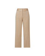 Veronica Beard Aubrie Cropped Wide-Leg Pant - Khaki Melange