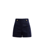 Veronica Beard Runo Linen Short - Navy