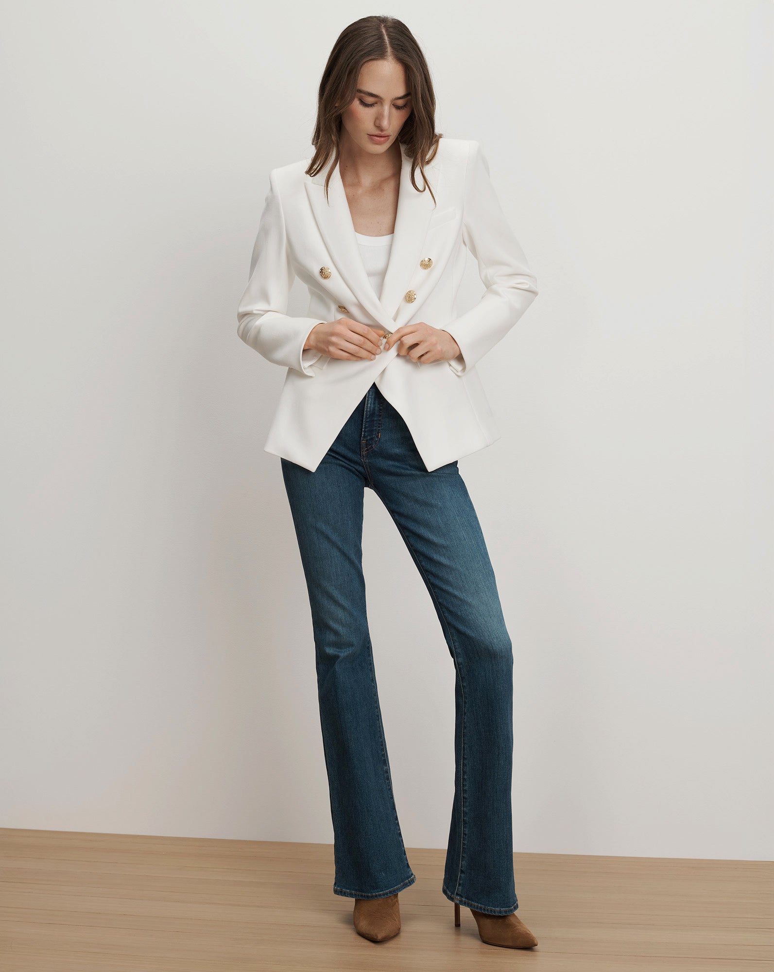 Miller Dickey Jacket in Off-White/Gold | Veronica Beard