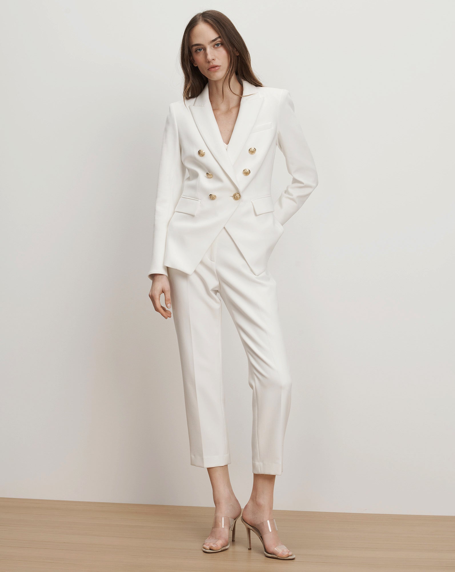 Miller Dickey Jacket in Off-White/Gold | Veronica Beard