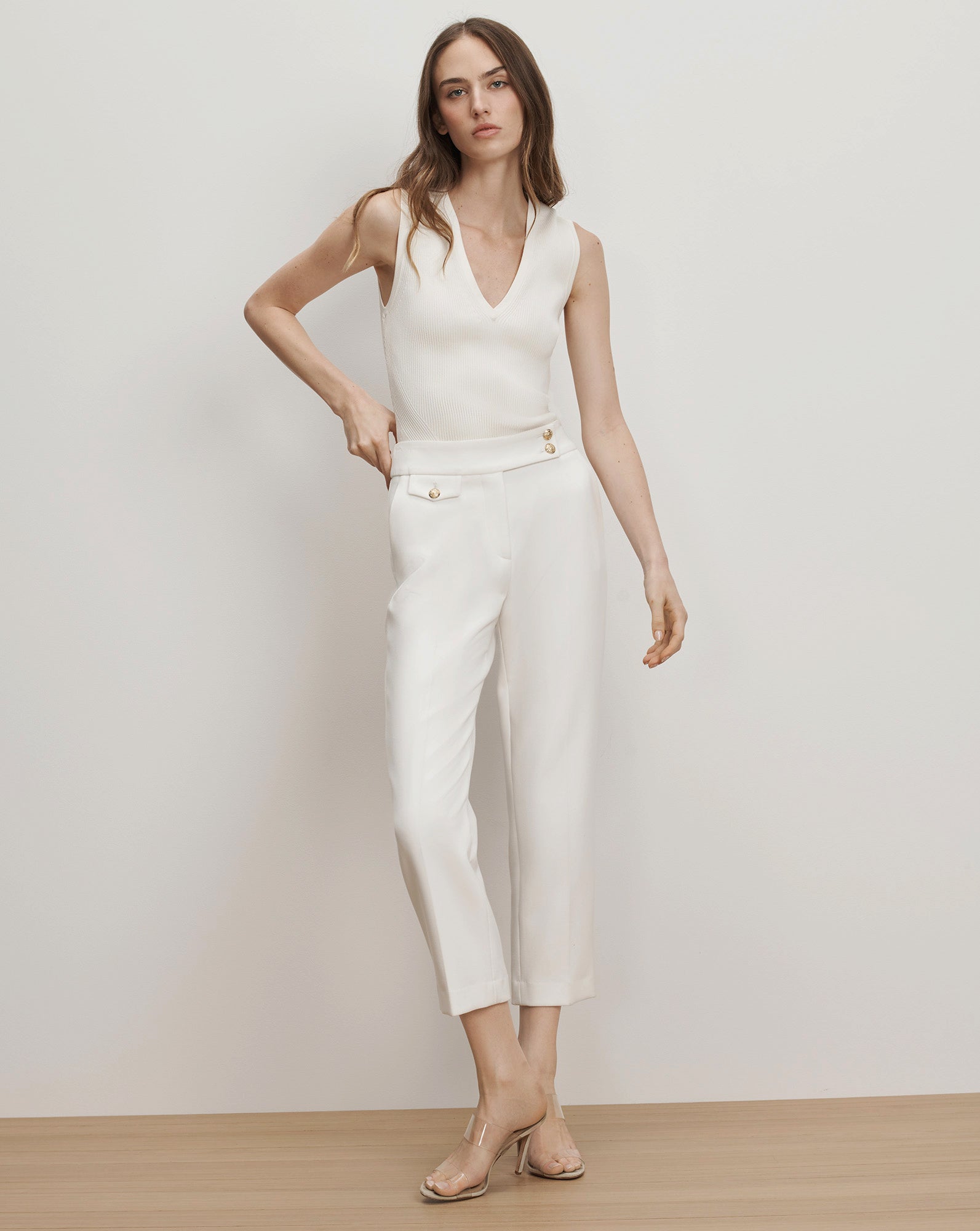 Veronica Beard Renzo Pant - Off-White/Gold