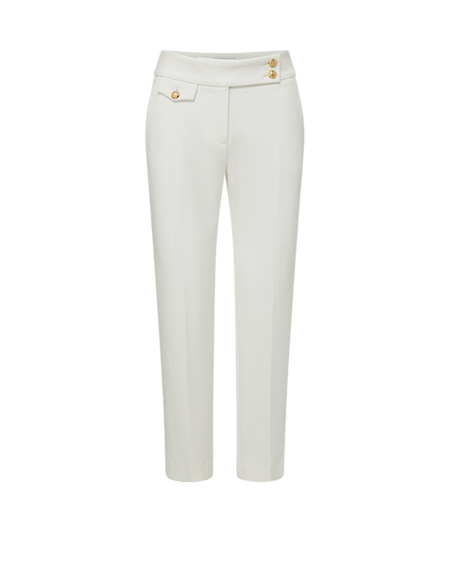Veronica Beard Renzo Crest Button Pant - Off-White/Gold