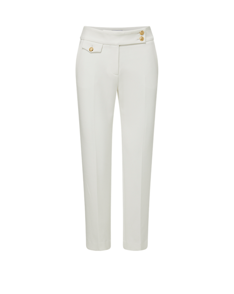 Renzo Pant - Off-White With Gold Buttons