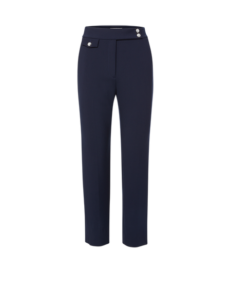 Veronica Beard Renzo Crest Button Pant - Navy/Silver