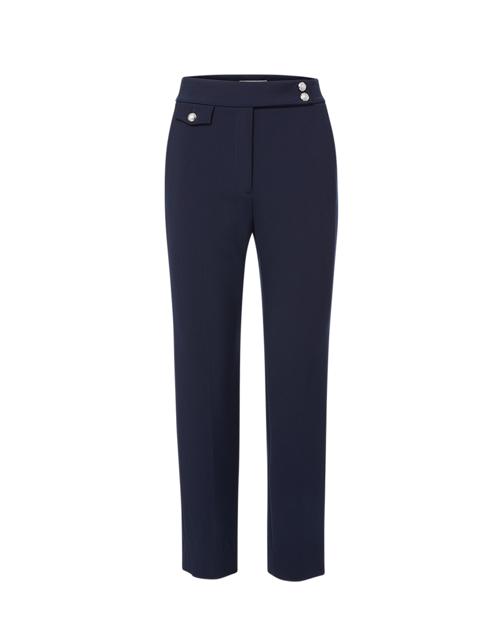 Veronica Beard Renzo Crest Button Pant - Navy/Silver