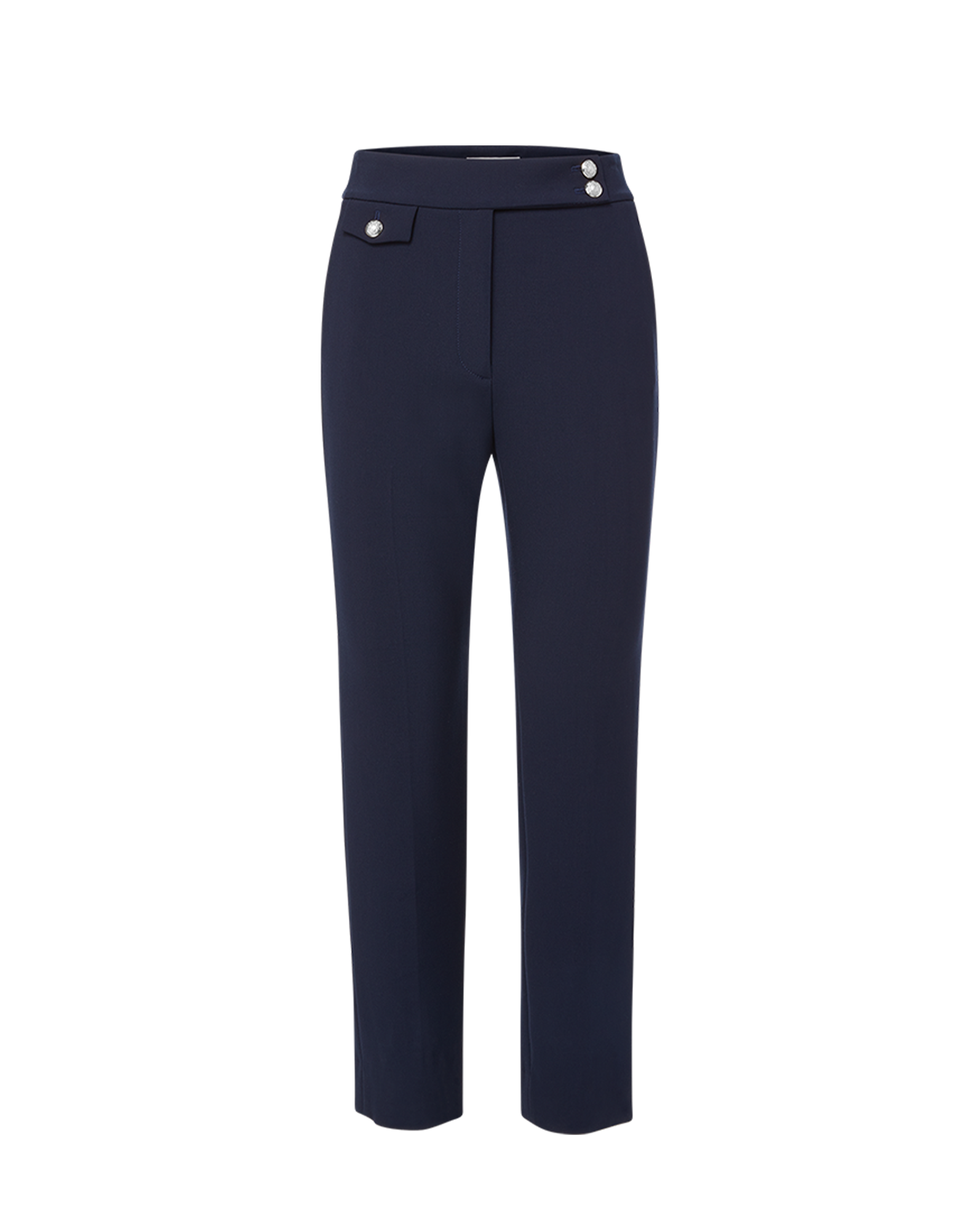 Veronica Beard Renzo Crest Button Pant - Navy/Silver