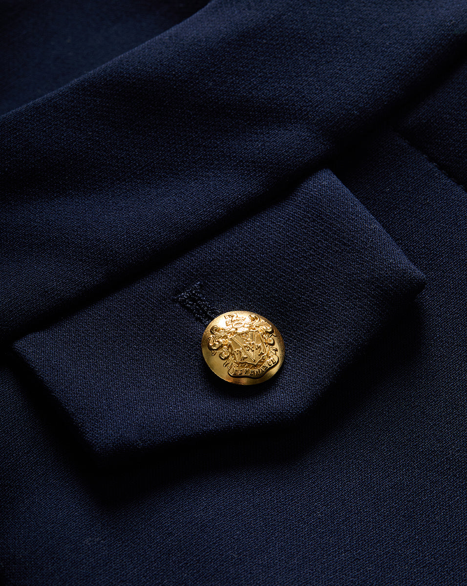 Veronica Beard Renzo Crest Button Pant - Navy/Gold