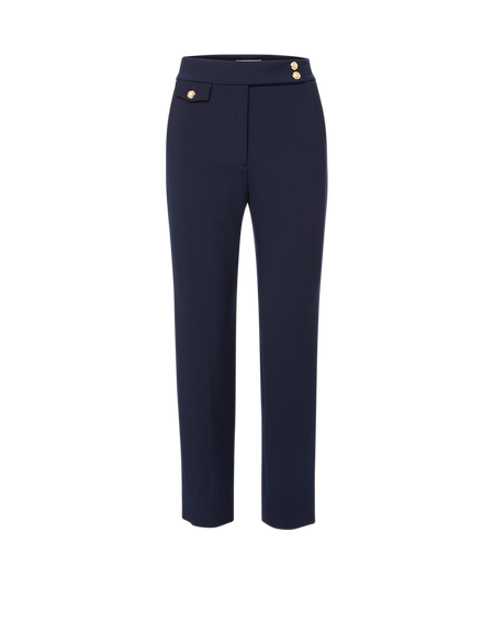 Veronica Beard Renzo Crest Button Pant - Navy/Gold