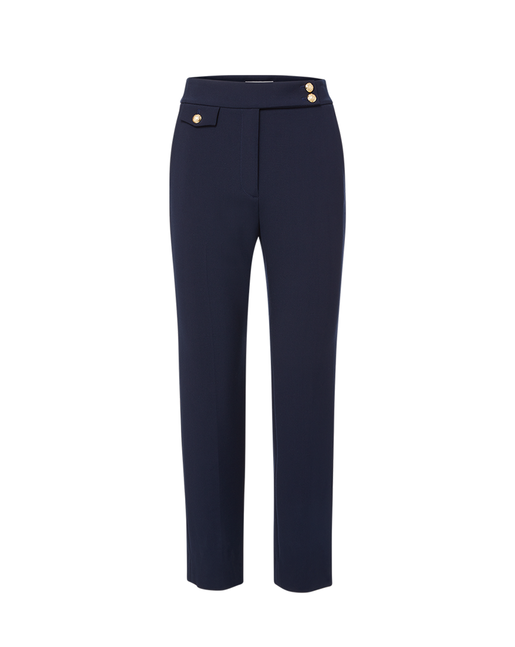Veronica Beard Renzo Crest Button Pant - Navy/Gold