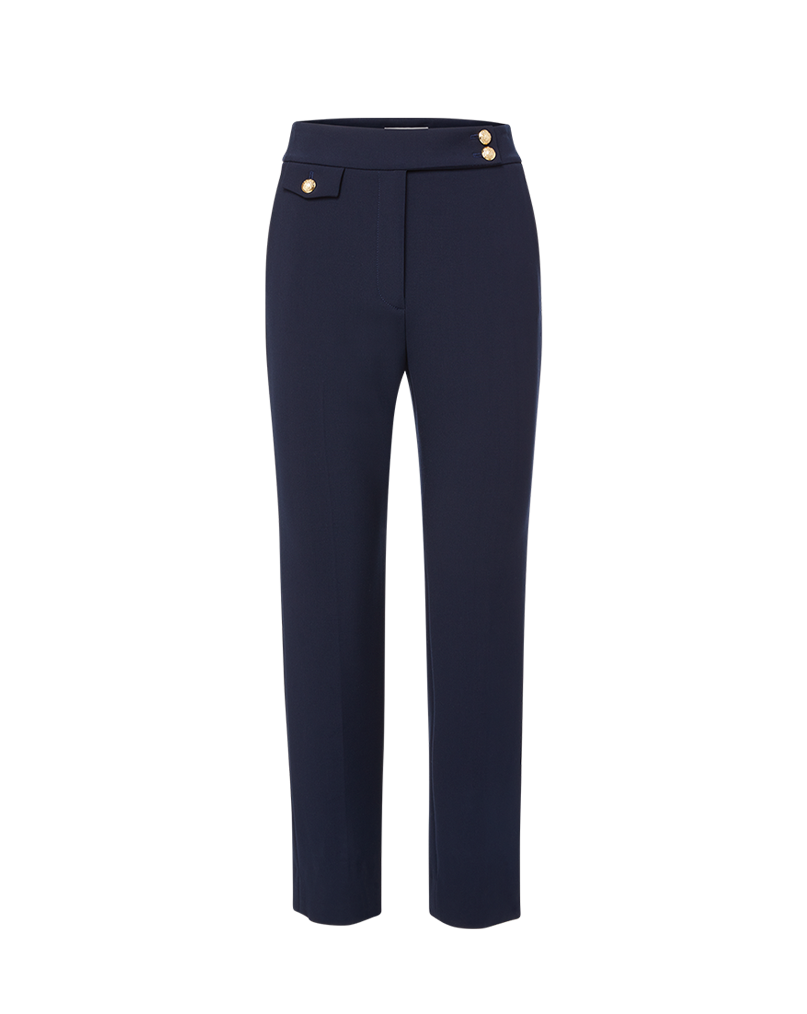 Veronica Beard Renzo Crest Button Pant - Navy/Gold