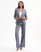 Veronica Beard Miller Linen Dickey Jacket - Blue Melange