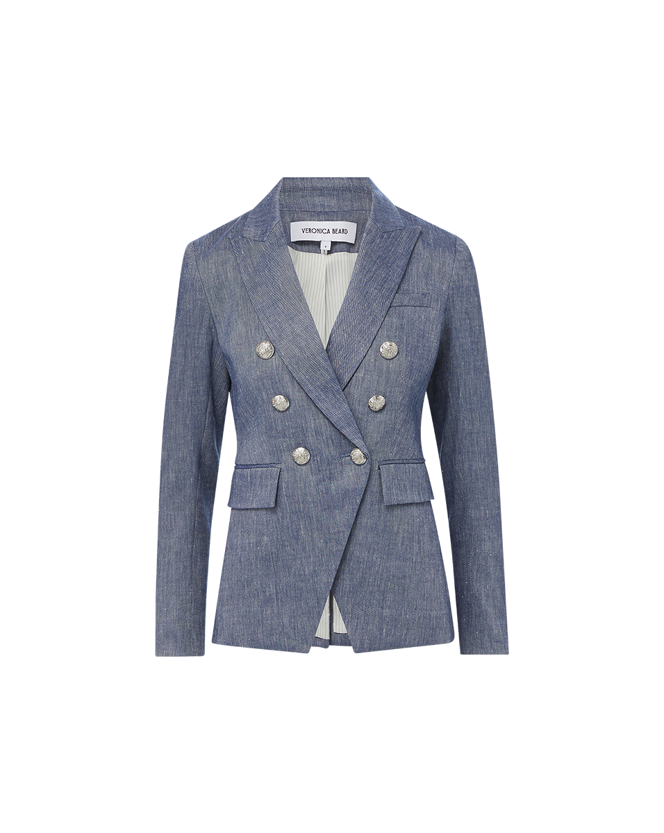 Miller Linen Dickey Jacket in Blue Melange | Veronica Beard