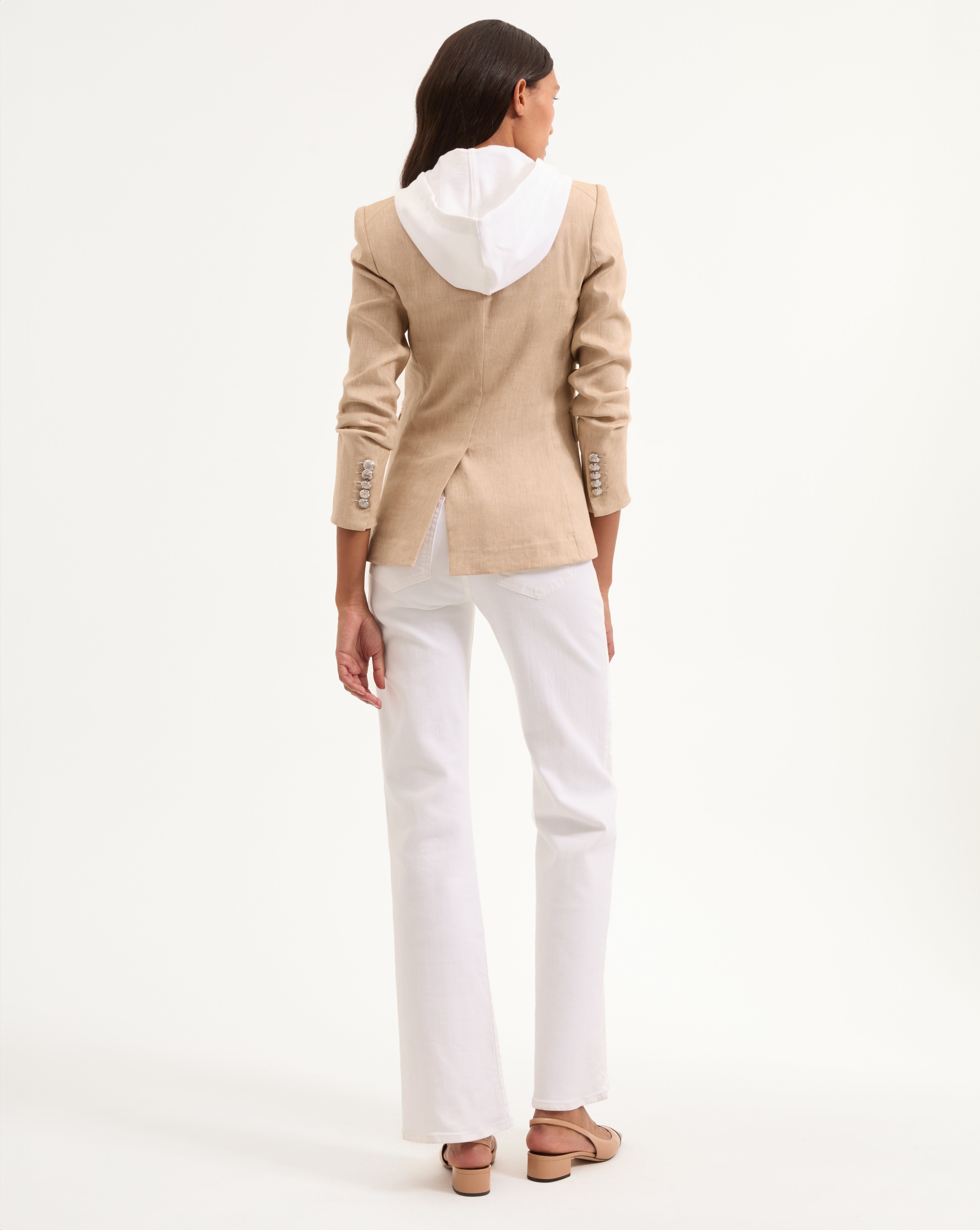Miller Linen Dickey Jacket in Khaki Melange | Veronica Beard