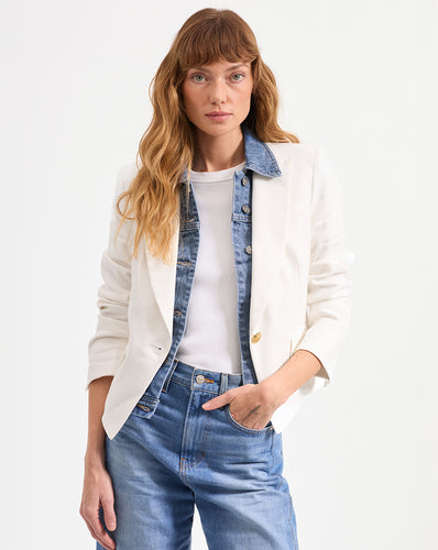 Veronica Beard Hosanna Dickey Jacket - Off-White
