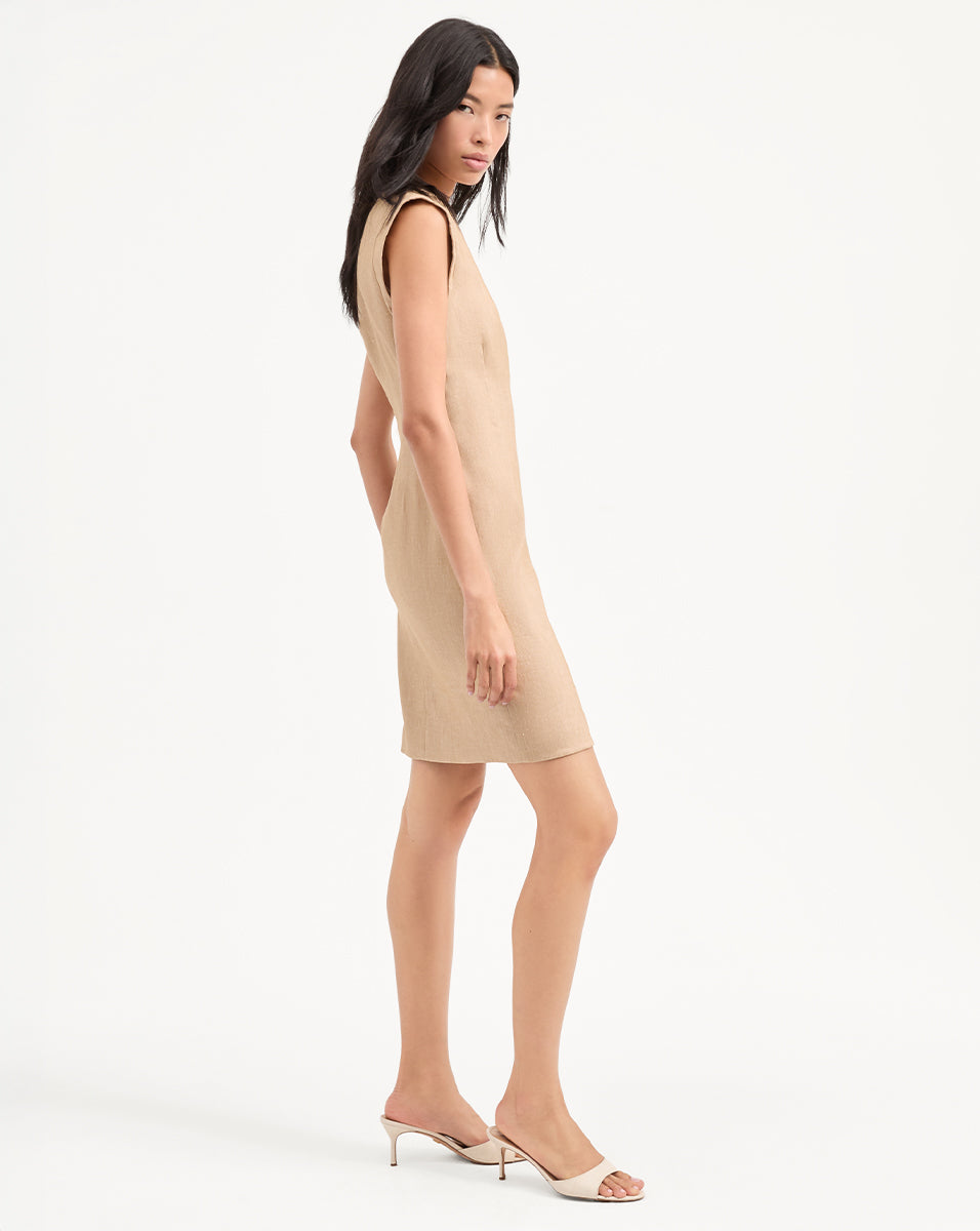 Rosedale Linen Dress in Khaki Melange | Veronica Beard