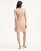 Veronica Beard Rosedale Linen Mini Dress - Khaki Melange