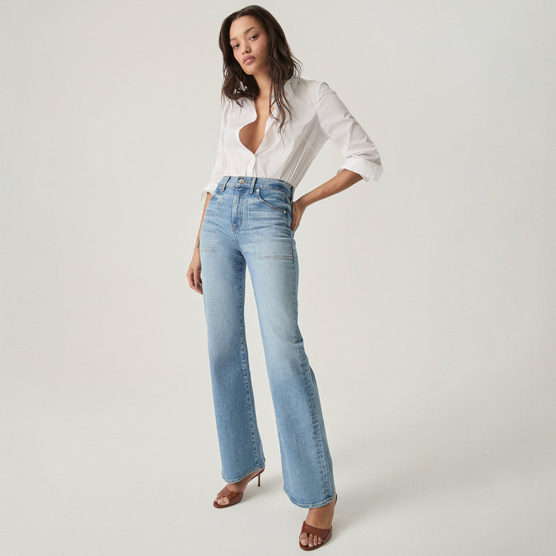Crosbie Slim Wide-Leg Jean in City Lights