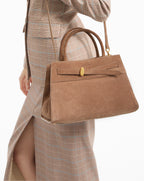 Veronica Beard Suede Dash Bag - Bark