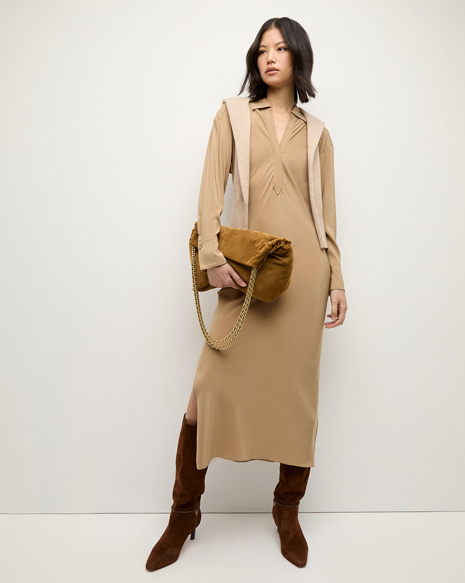 Veronica Beard Suede Slouch Bag in Acorn | Veronica Beard