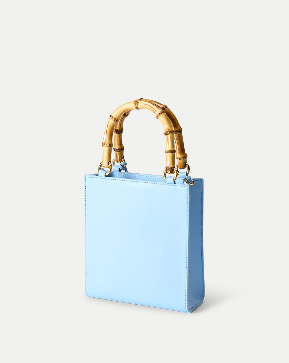 Shopper Bag with Bamboo-Handle in Light Blue Veronica Beard