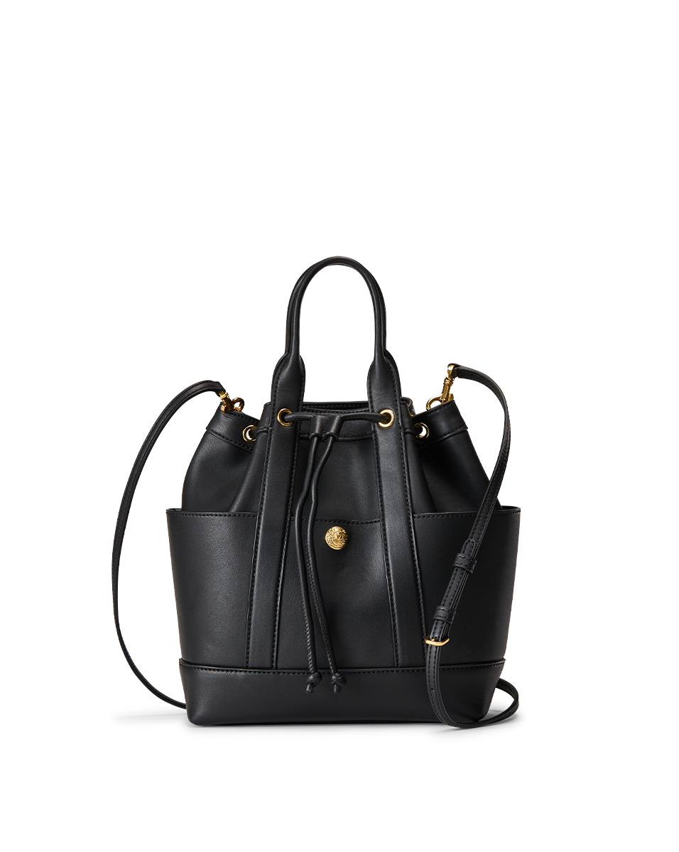 Veronica Beard Leather Goody Bag in Black | Veronica Beard