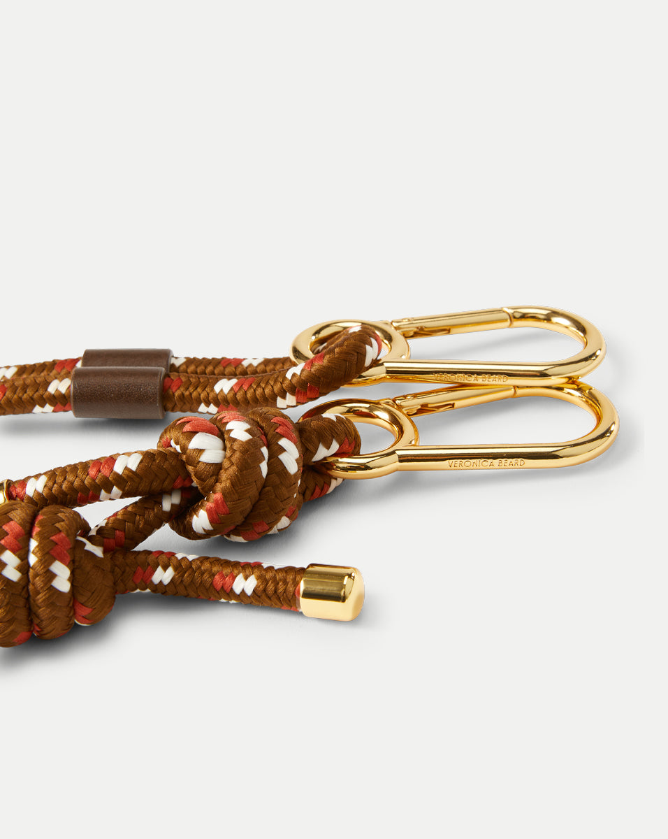 Paracord Long Bag Strap in Brown & White | Veronica Beard