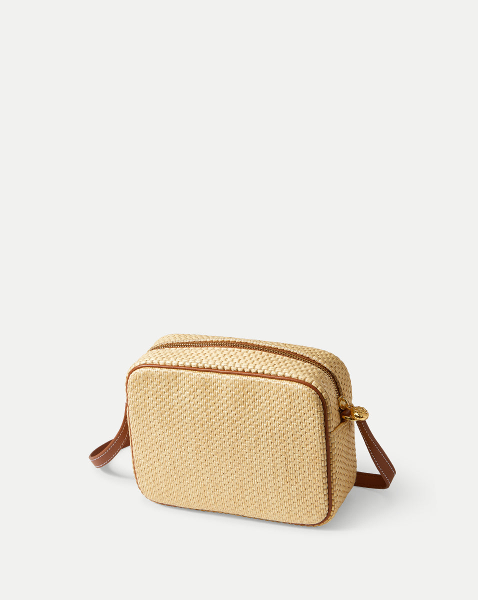 Raffia Click Crossbody in Beige/Hazelwood | Veronica Beard