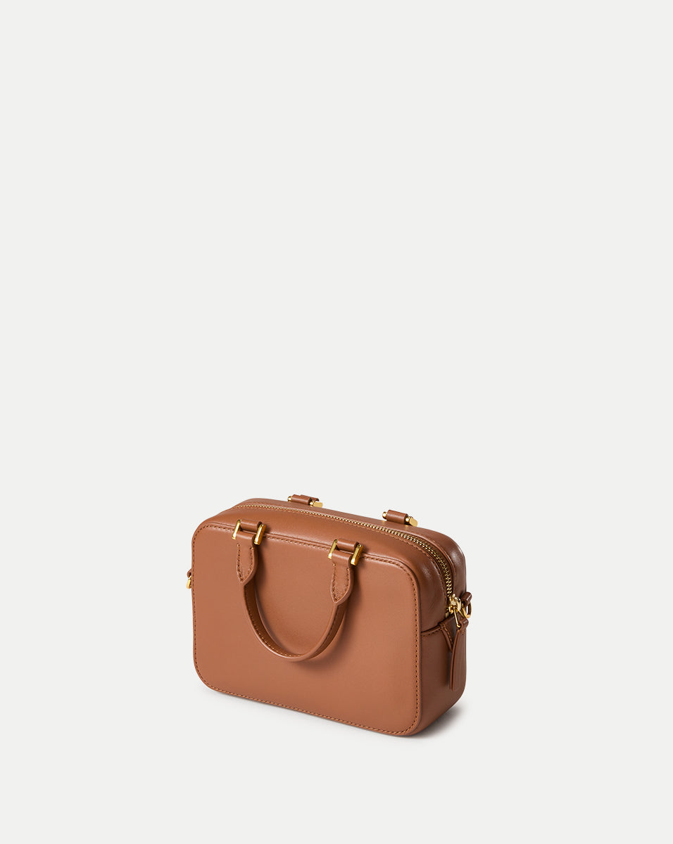 Boxy Top-Handle Bag in Hazelwood Tan | Veronica Beard