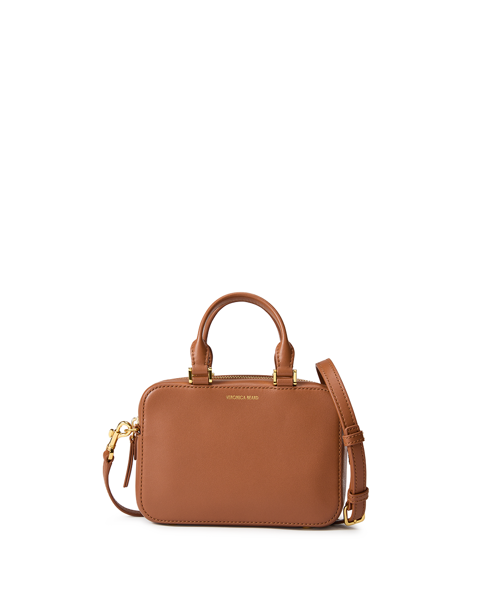 Boxy Top-Handle Bag in Hazelwood Tan | Veronica Beard