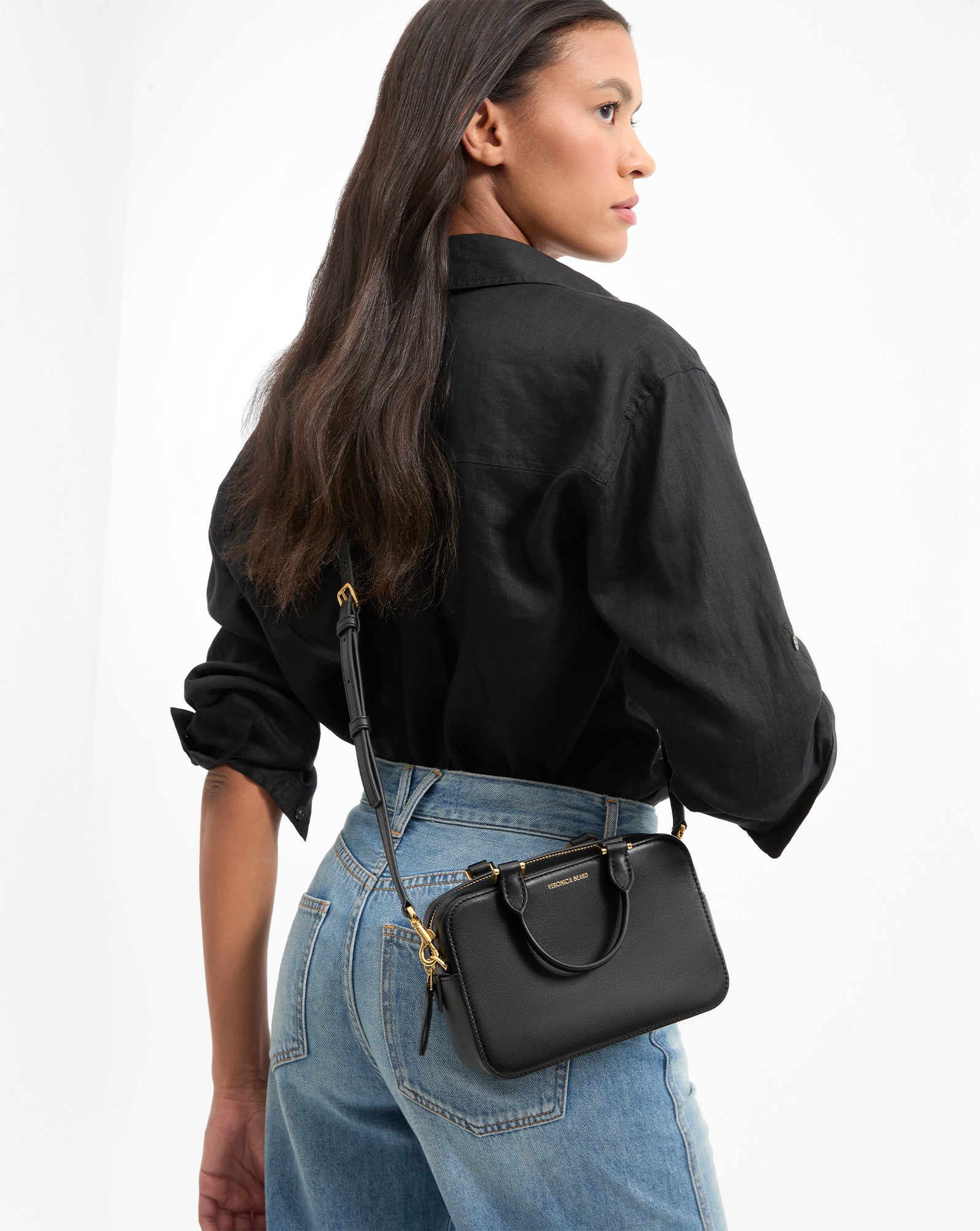 Boxy Top-Handle Bag in Black | Veronica Beard