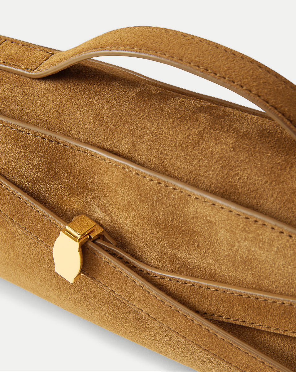 Veronica Beard Suede Dash Clutch in Light Brown Acorn | Veronica Beard