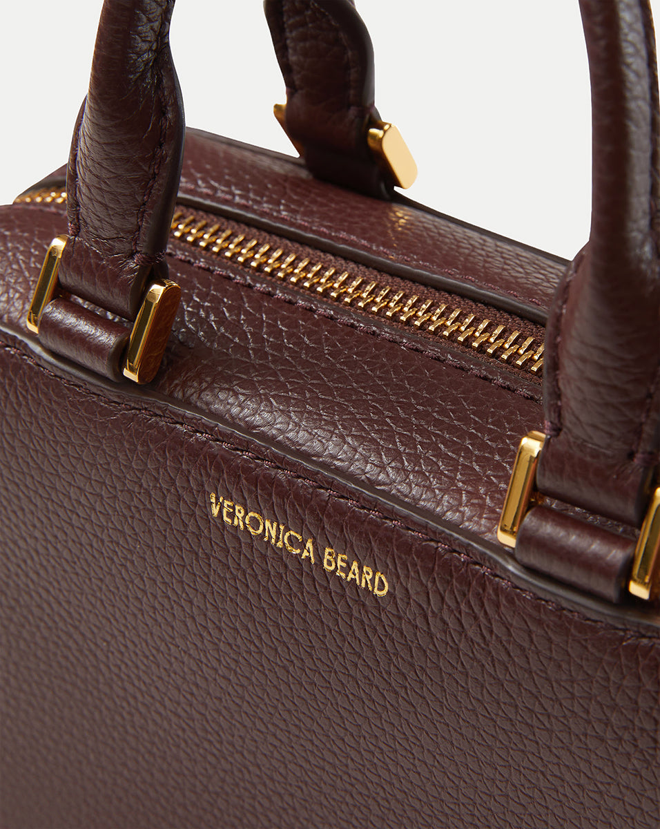 Boxy Top-Handle Bag in Dark Brown Raisin | Veronica Beard