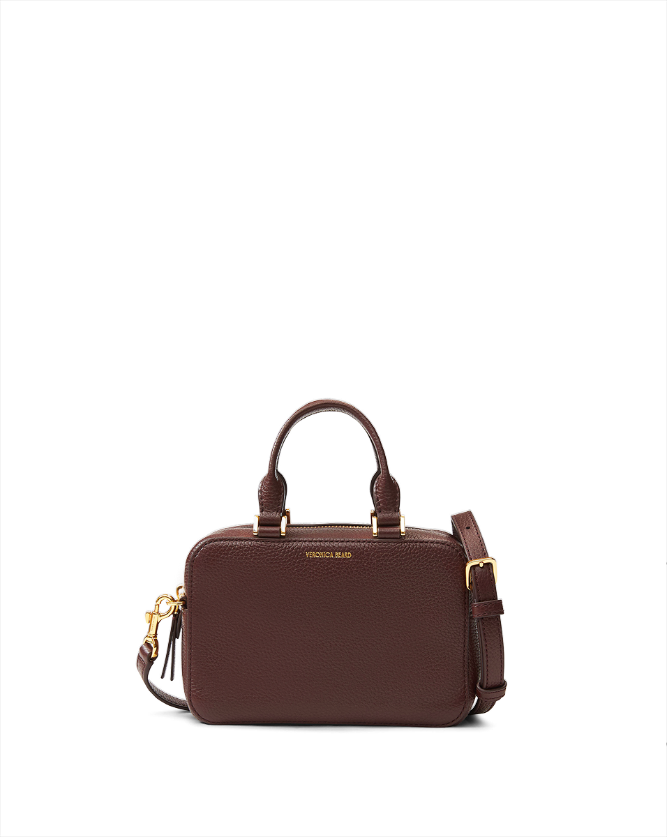 Boxy Top-Handle Bag in Dark Brown Raisin | Veronica Beard