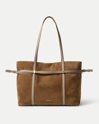 Veronica Beard Lasso Belted Tote Bag - Bark