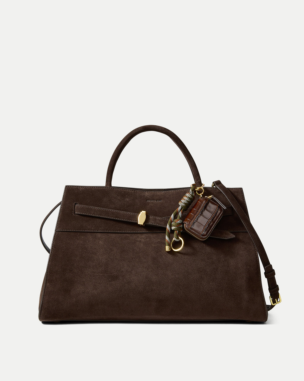 Veronica Beard Croc-Embossed Zip Pouch Bag Charm