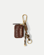 Veronica Beard Croc-Embossed Zip Pouch Bag Charm