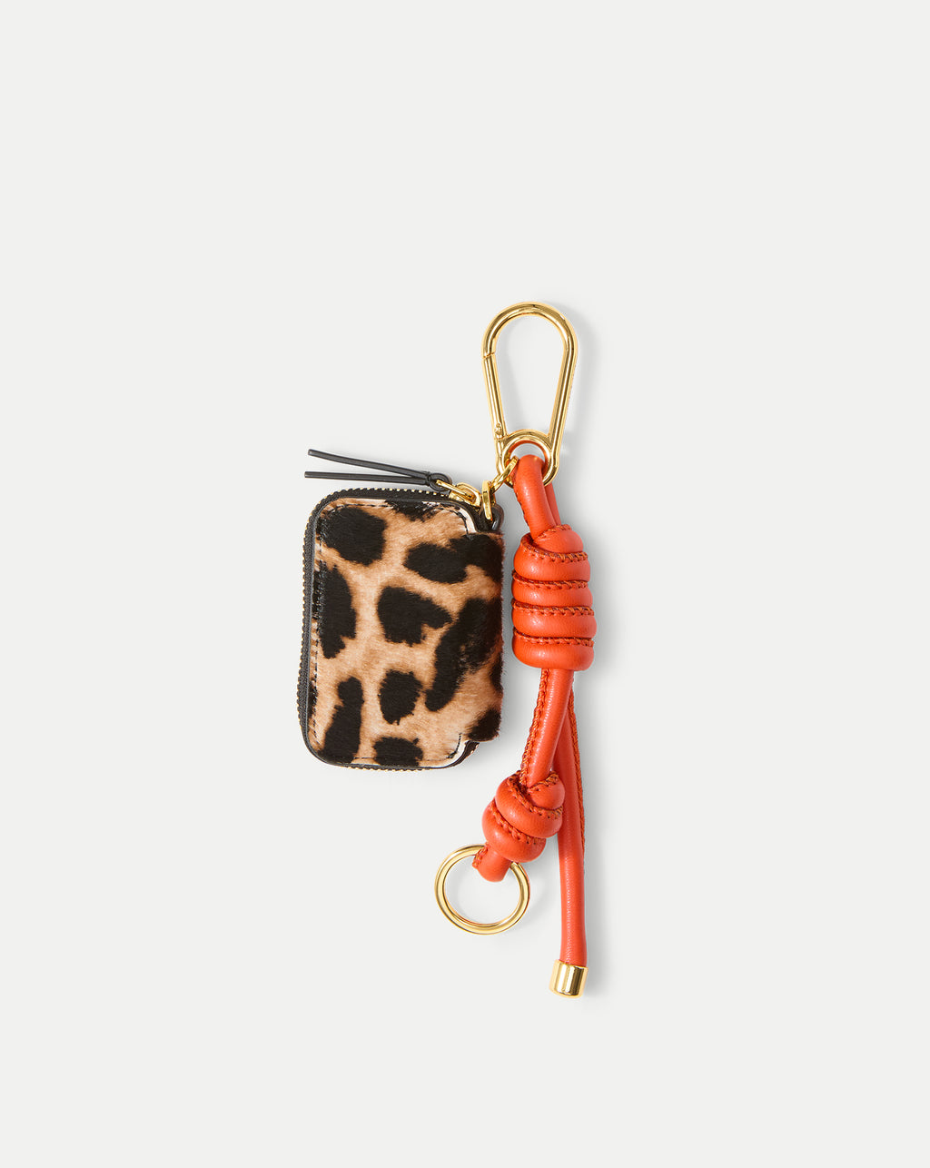 Veronica Beard Leopard Zip Pouch Bag Charm