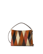 Veronica Beard Vida Patchwork Shoulder Bag Espresso Multi