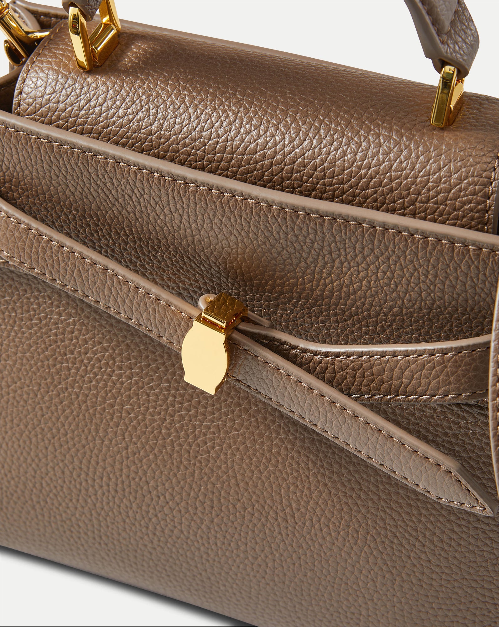 Veronica Beard Dash Top-Handle Bag in Light Brown Bark | Veronica