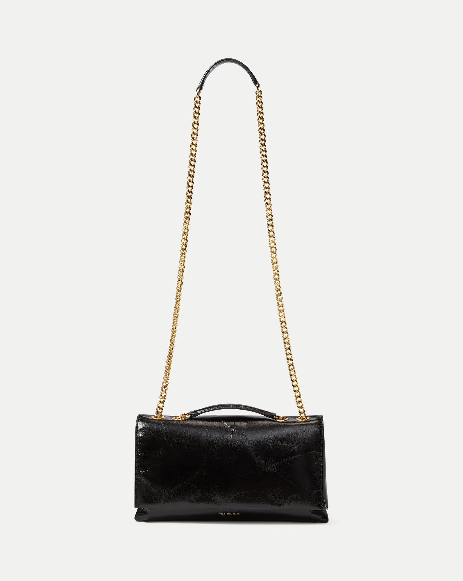 Wedge Leather Shoulder Bag in Black | Veronica Beard