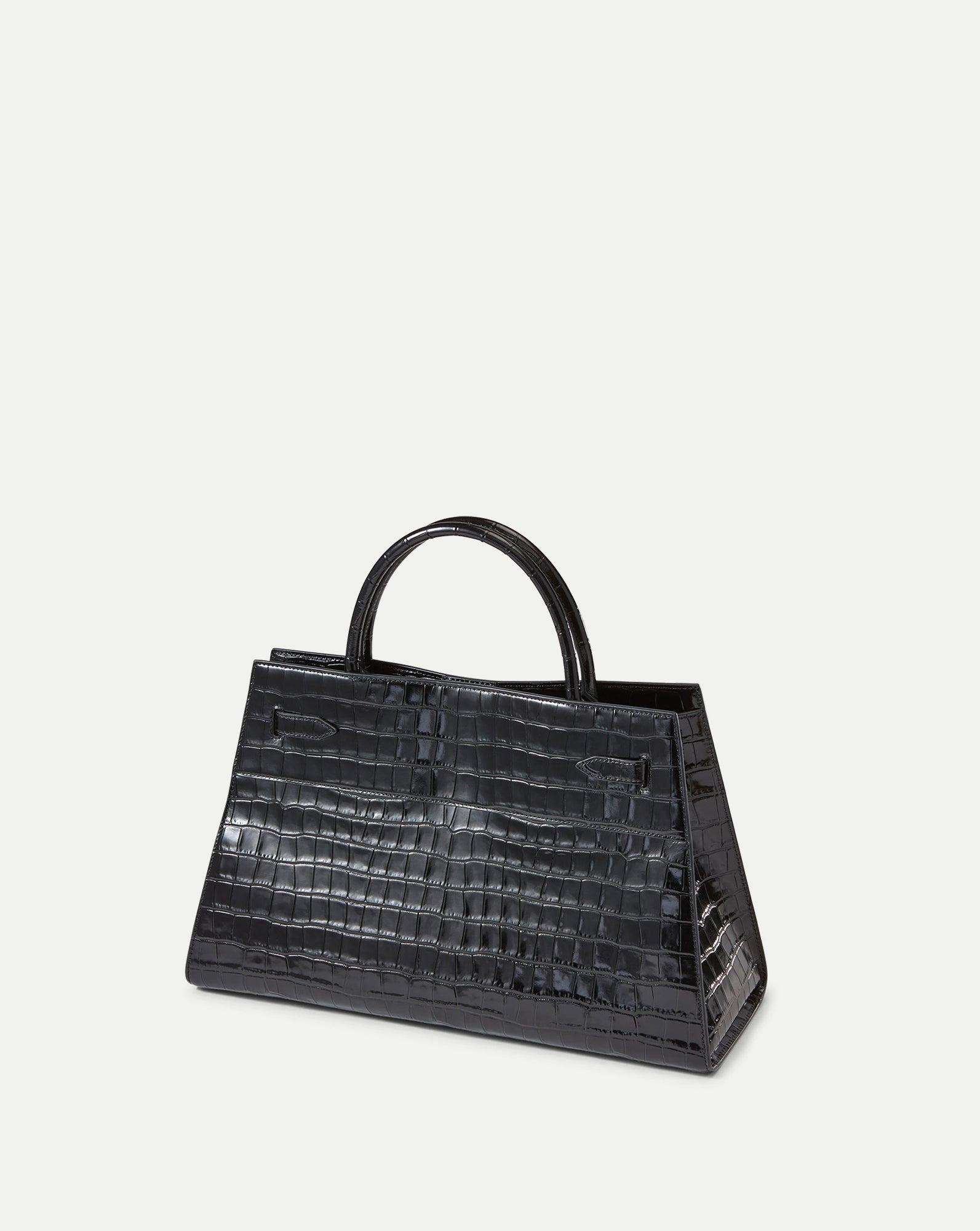 Large Veronica Beard Dash Bag in Black Croc | Veronica Beard
