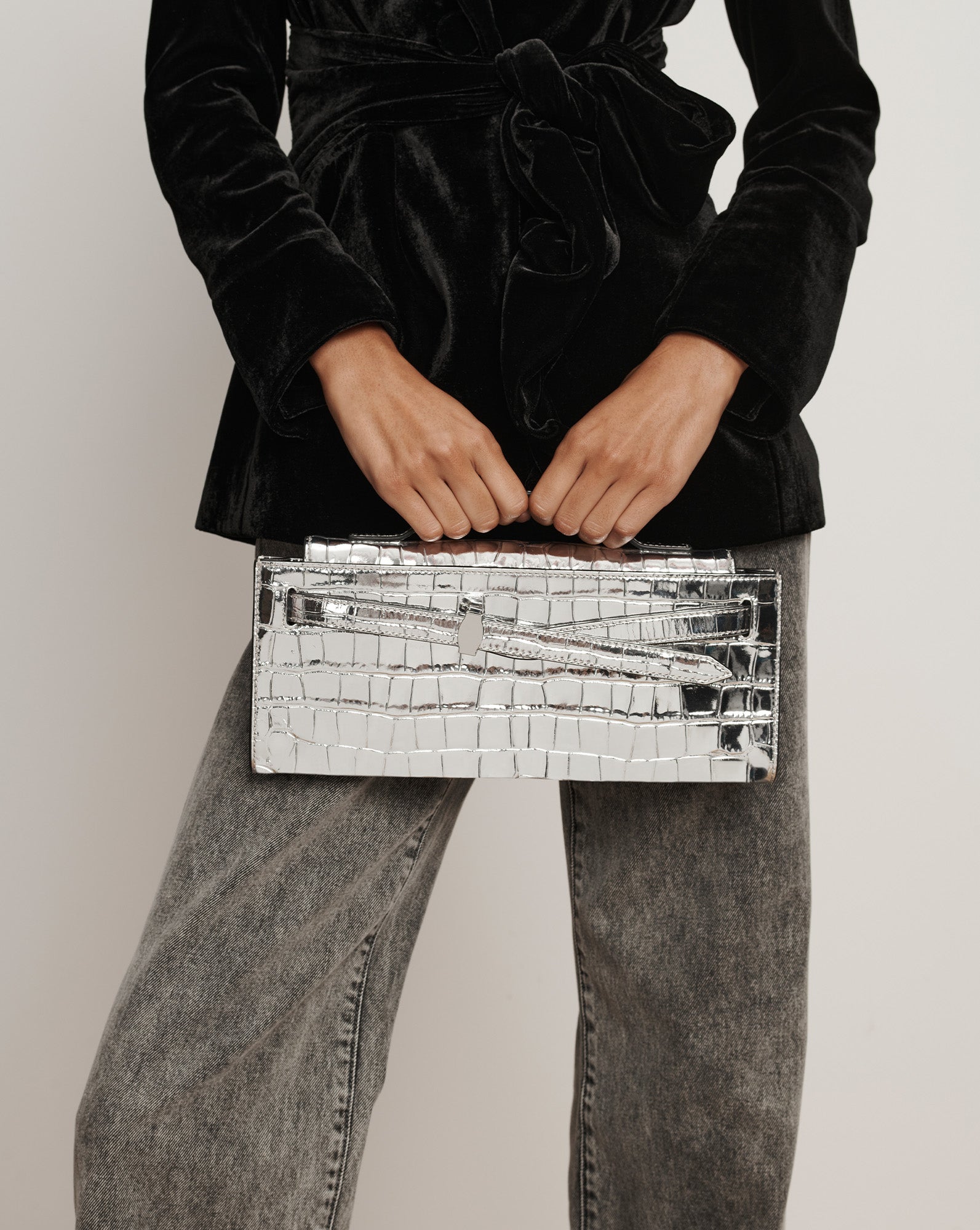 Veronica Beard Dash Clutch in Silver | Veronica Beard