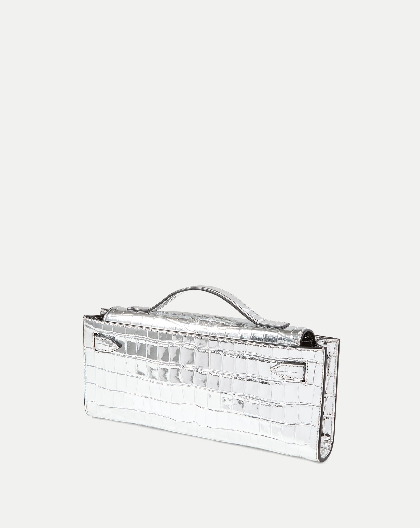 ◆タチカワ◆バーチカルブランド◆W430×H197◆O-2509BL6◆ Veronica Beard Dash Clutch in Silver | Veronica Beard