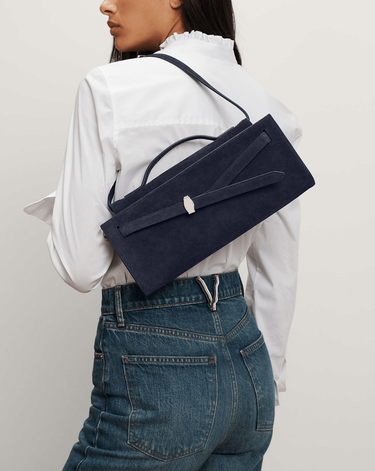 Veronica Beard Dash Clutch in Navy Seude | Veronica Beard