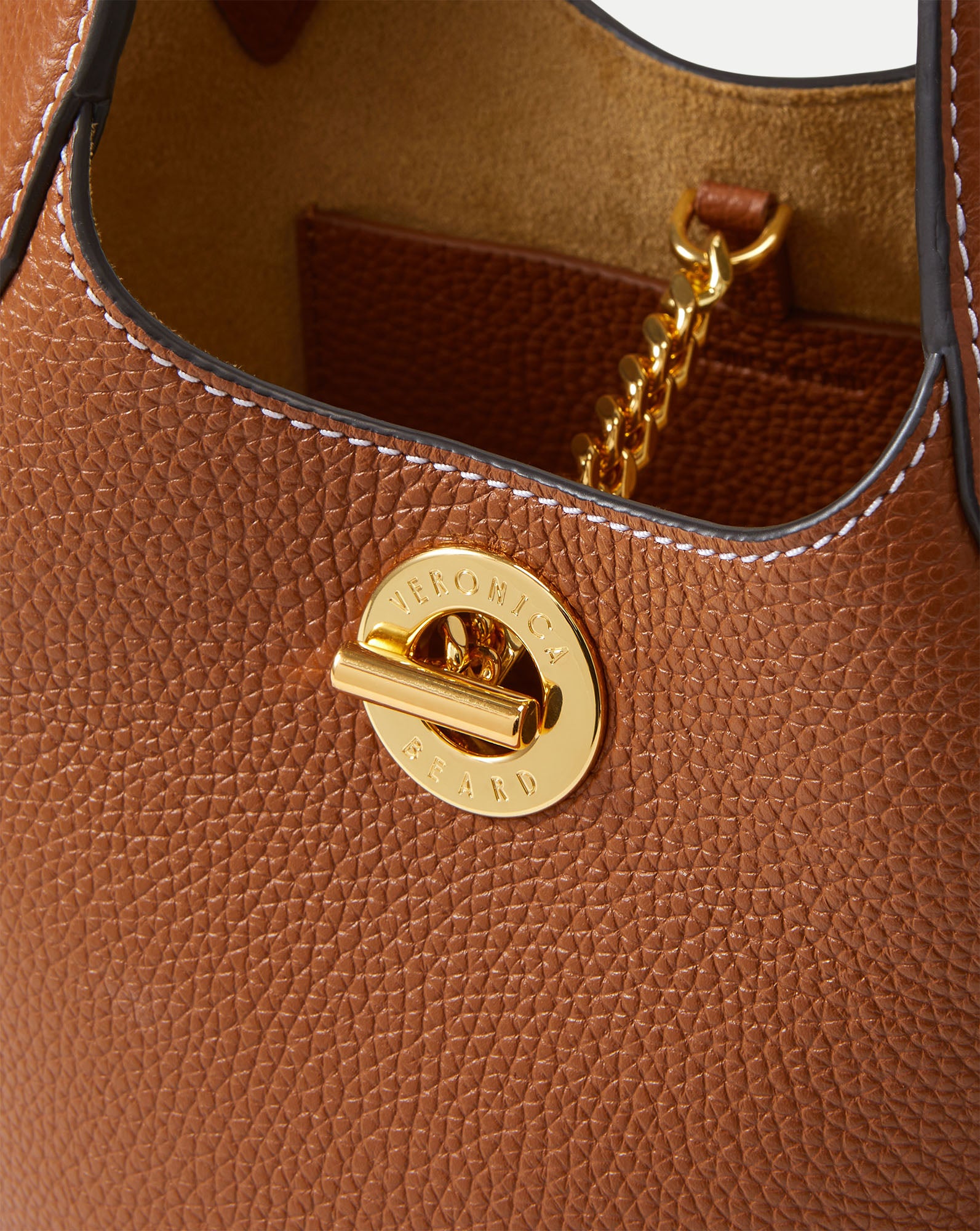 Anchor Top-Handle Bag in Tan Leather Hazelwood | Veronica Beard