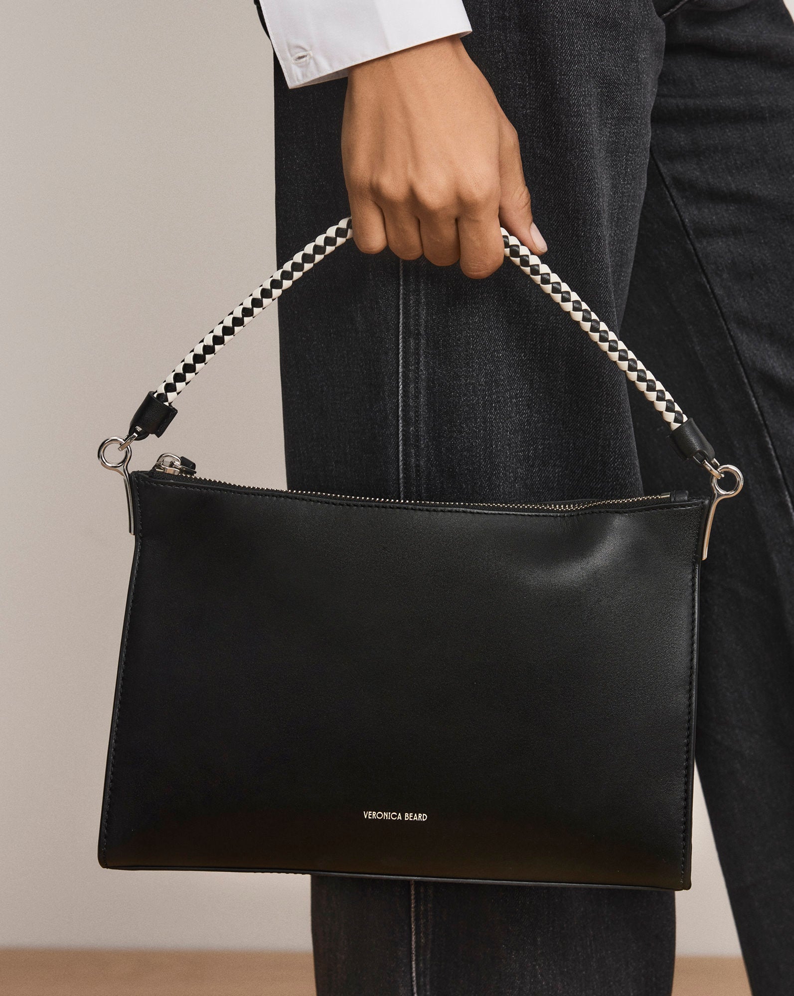 Small Vida Shoulder Bag in Black | Veronica Beard