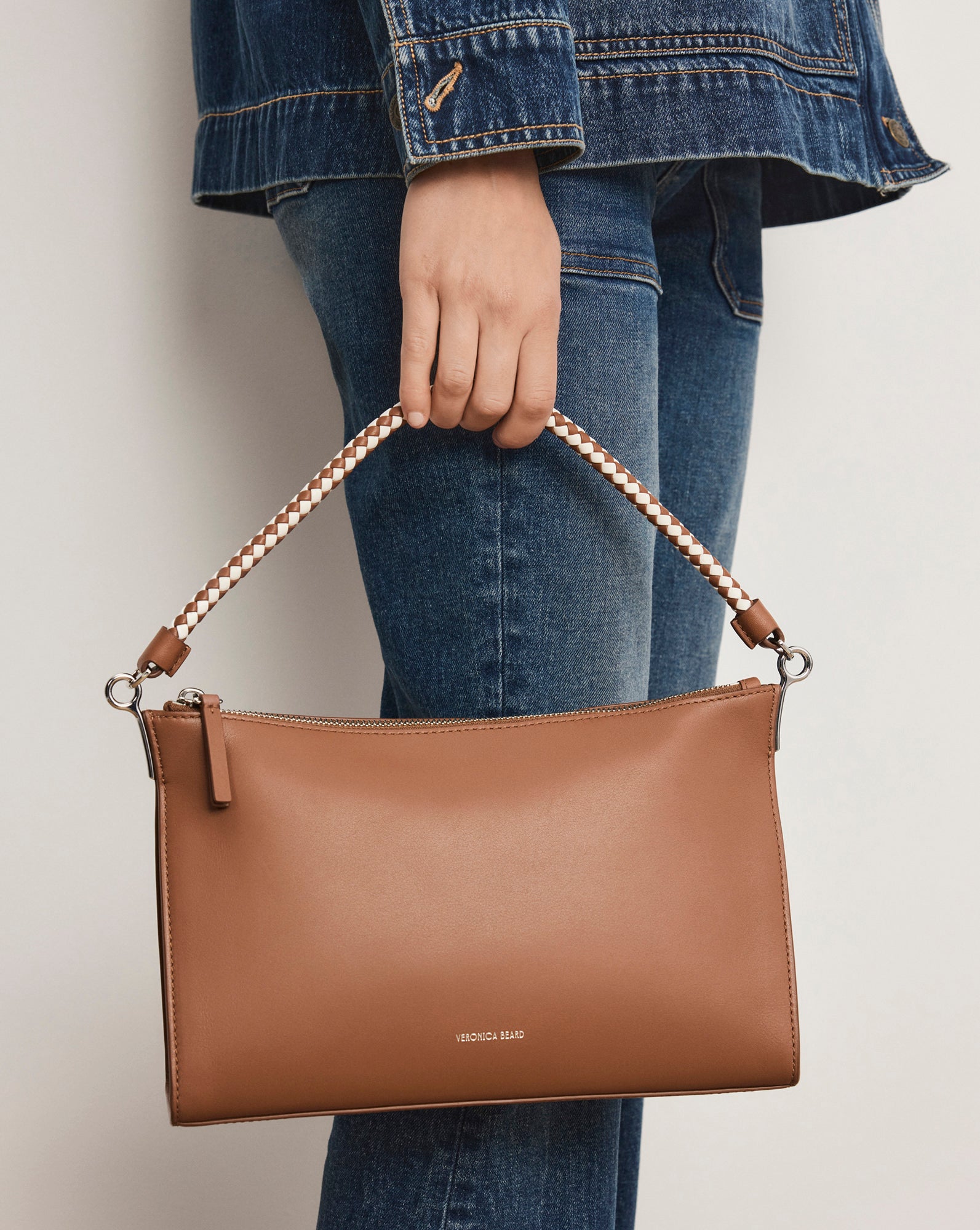 Small Vida Shoulder Bag in Tan Hazelwood | Veronica Beard