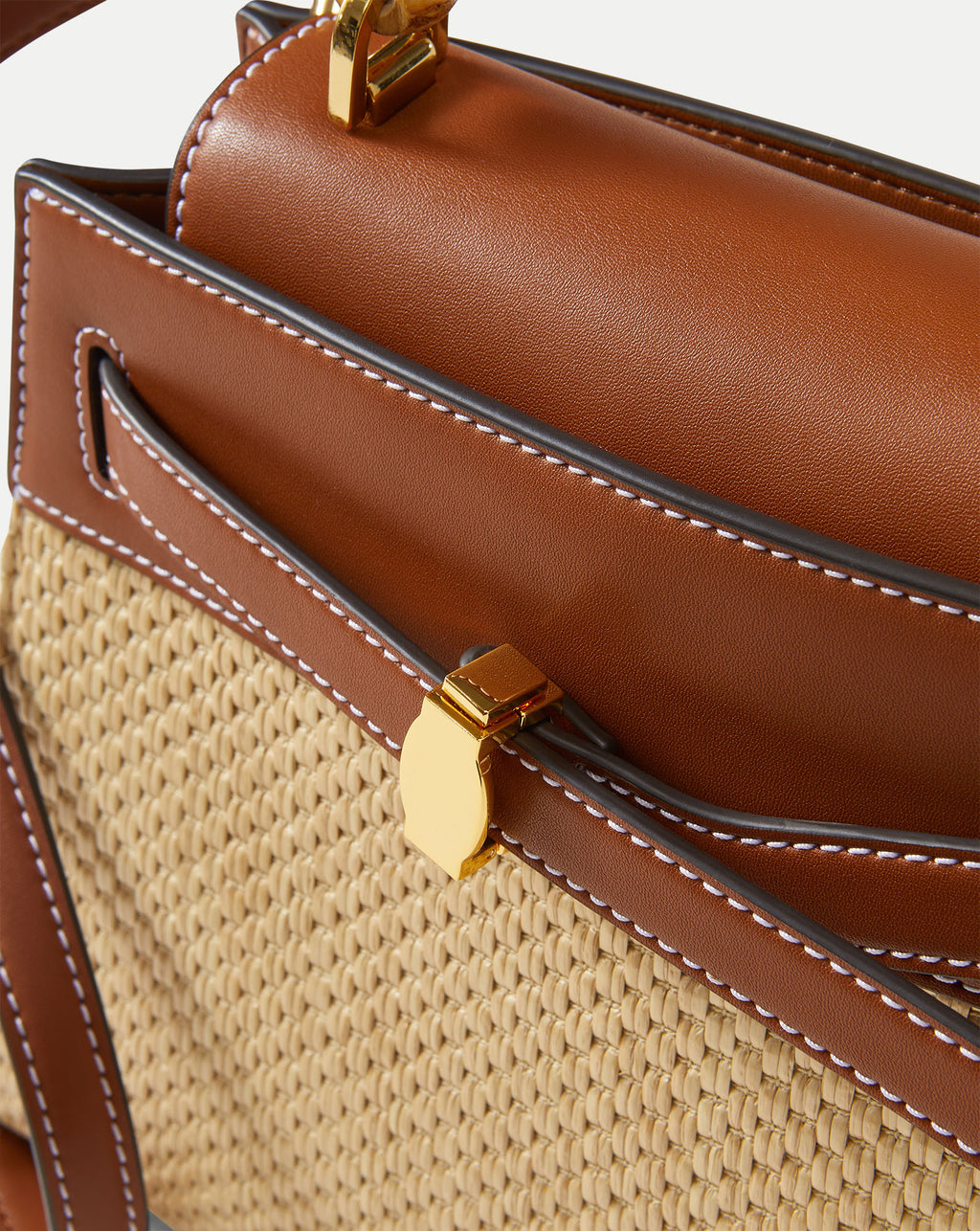 Veronica Beard Veronica Beard Raffia Dash Top-Handle Bag