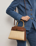 Veronica Beard Veronica Beard Raffia Dash Top-Handle Bag