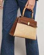 Veronica Beard Veronica Beard Raffia Dash Top-Handle Bag